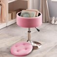 thumbnail image 3 of Taburete GREENSTELL de altura ajustable con espacio de almacenamiento, color rosa, 3 of 7