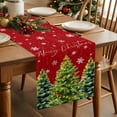 thumbnail image 5 of Red Christmas Cotton Linen Table Runner for Dining Kitchen, Xmas Tree Snowflake Winter Botanical Wedding Outdoor Party Tablerunners Decoration, Dresser Scarf Coffee Tablecloth Runners 13x108 Inches, 5 of 9