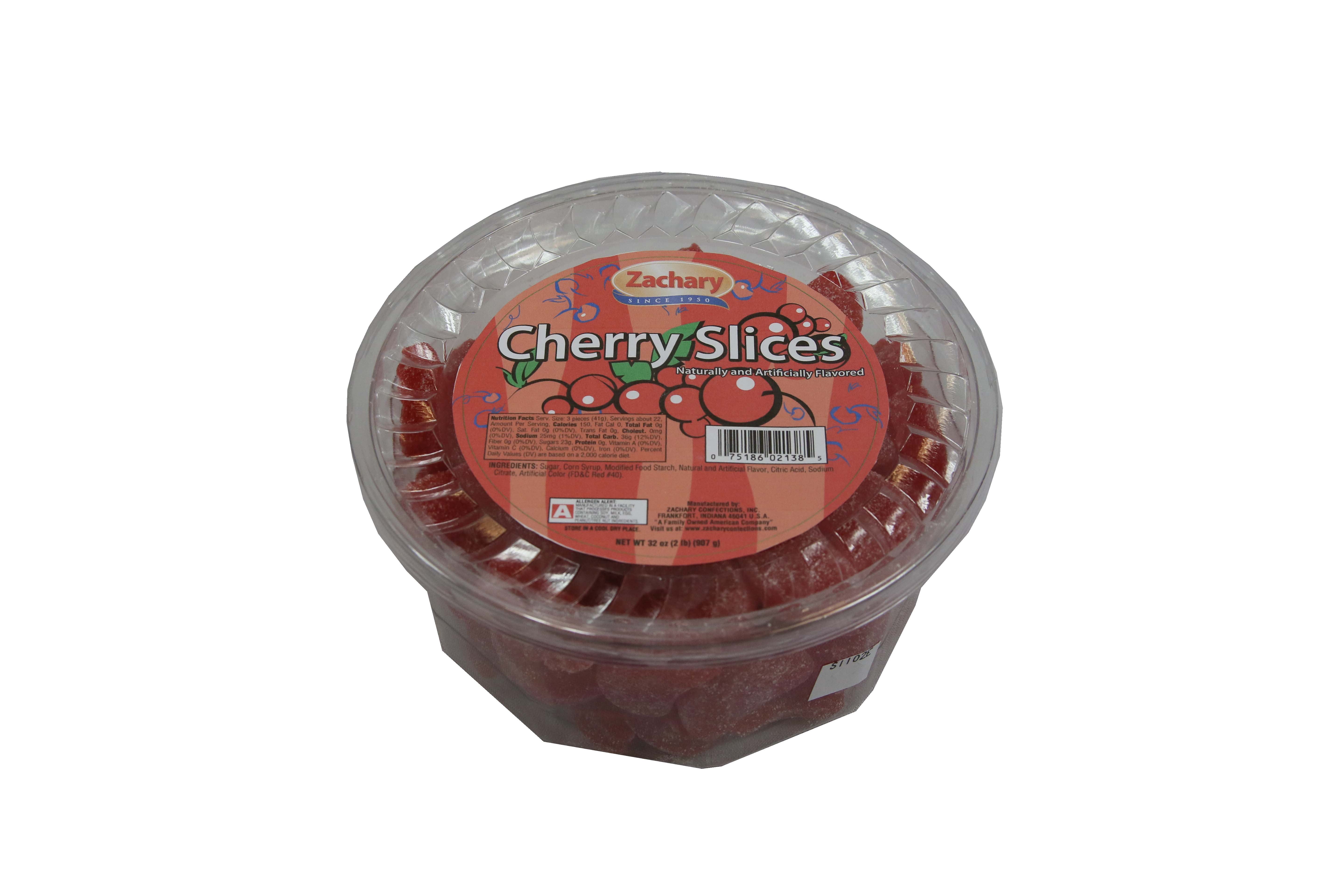 Zachary Cherry Slices, 32 oz. Tub, Jelly Candy