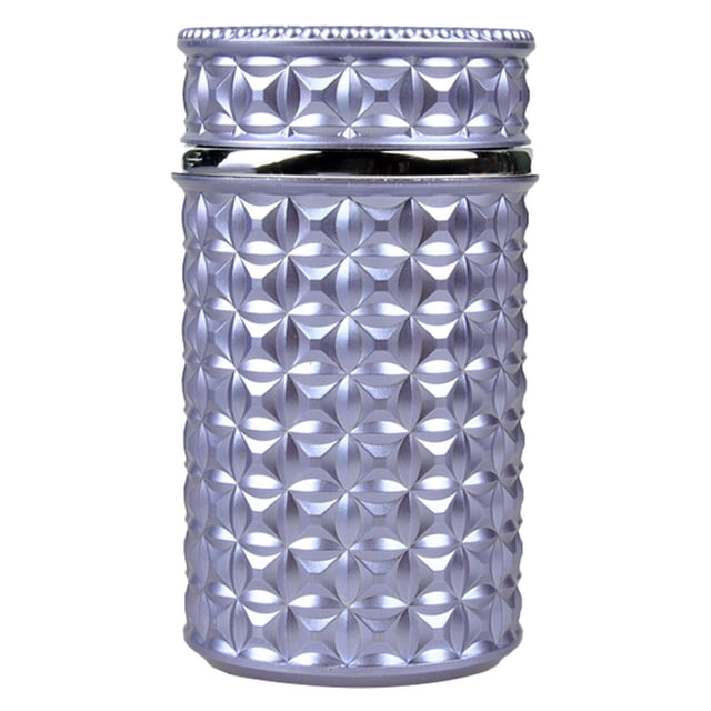 Car Ashtray with Lid - ABS/Stainless Steel, Blue LED Light, Detachable, Multi-Functional (Trash Can) - Home/Office/Car Use