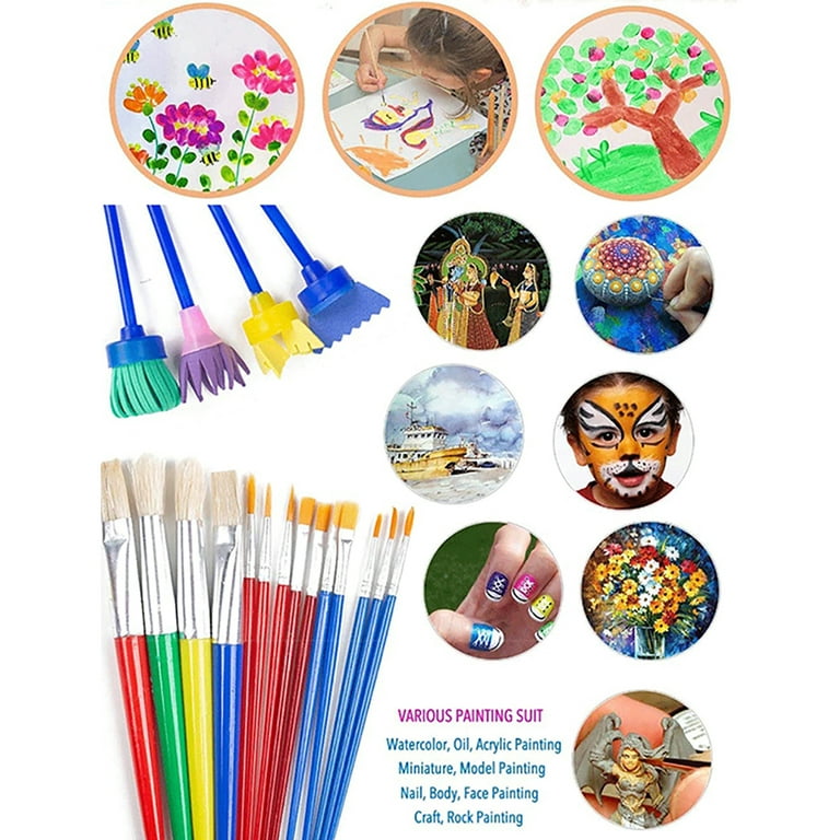30pcs Kids Paint Sponges, Kids Toddlers Paint Brushes Art Craft Drawing  Tools