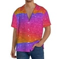 thumbnail image 3 of KLL Holiday Shiny Print Men's Shirt Short Sleeve Button Down Summer Cuba Beach Shirts- 3X-Large, 3 of 7