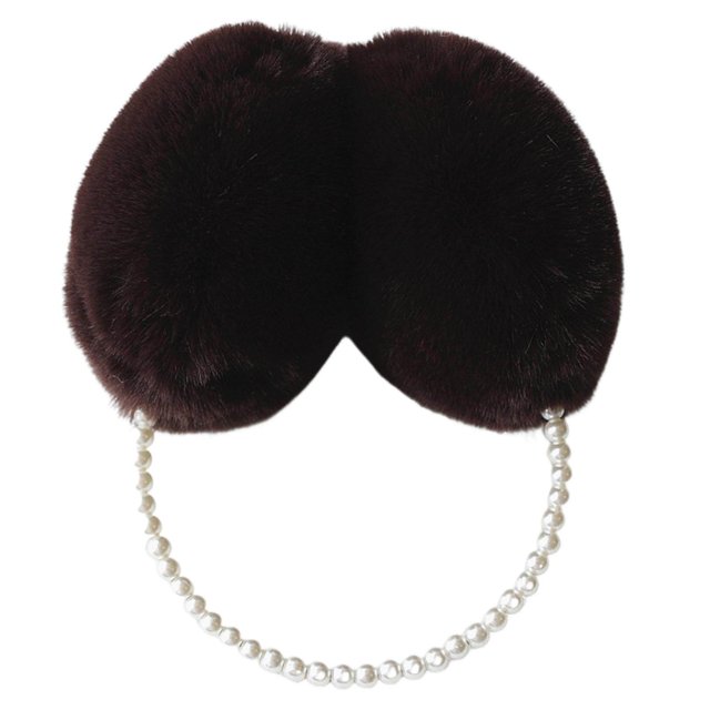 CSChome Cache-Oreilles d'Hiver pour Filles - Mignon Couleur Unie Peluche Chaude Fausses Perles