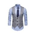 thumbnail image 1 of Yuemengxuan Men Business Waistcoat, Solid Color V-Neck Sleeveless Single-Breasted Suit Vest, 1 of 6