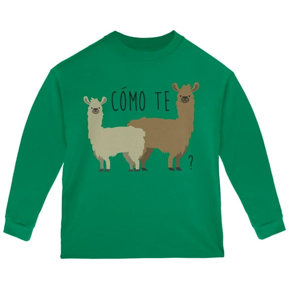 Old Glory Toddler Como Te Llamas Funny Llama Pun Long Sleeve T Shirt
