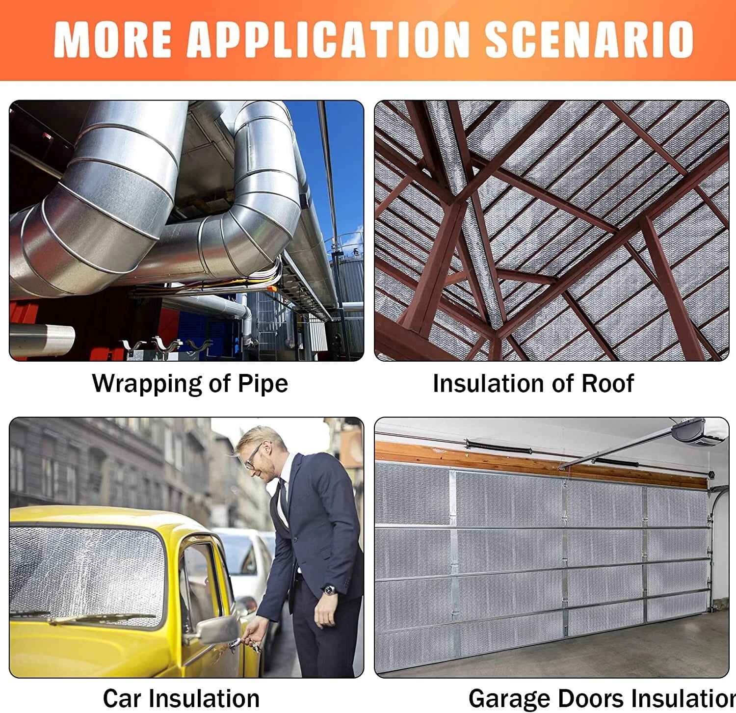 Garage Door Insulation Kit 8 SHEETS (2FT X 5FT) + HEAVY DUTY DOUBLE SIDED TAPE