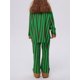 thumbnail image 4 of Conjunto de pijama navideño con estampado de rayas para mujer, blusa de manga larga con botones y cuello de solapa, pantalones largos, ropa de estar por casa de 2 piezas, pijamas, 4 of 4