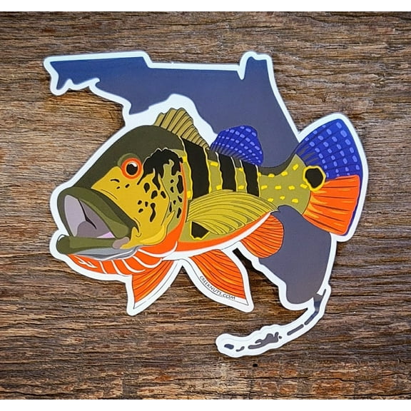 Peacock Bass on Florida Sticker Decal
