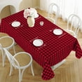 thumbnail image 2 of Vinyl Tablecloth Buffalo Plaid Rectangle 60 x 120 Inch with Flannel Backing, Waterproof & Non Slip Plastic Table Cloth, Heavy Weight Table Cover for Dining, Party, Indoor, Red and Black, 2 of 6