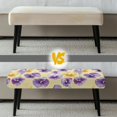thumbnail image 5 of Jiueut Watercolor Hibiscus Print Dining Bench Cover, Stain Resistant Chair Seat Protector Cover Dustproof Rectangle Bench Cushion Home Decor Accessorie for Dining Room Living Room Kitchen, 5 of 7