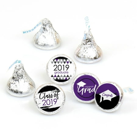 Purple Grad - Best is Yet to Come - Purple 2019 Graduation Party Round Candy Sticker Favors - Labels Fit Hershey's
