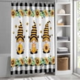 thumbnail image 6 of Spring Bee Gnomes Small Stall Shower Curtain, Waterproof Shower Curtains for Bathroom, Sunflowers Black Checkered Washable Fabric Cloth Bath Curtain for Bathtub Decoration with Hooks 36x72 Inches, 6 of 9
