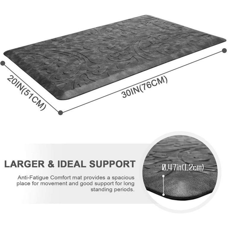 KMAT 2PCS Kitchen Mat Cushioned Anti-Fatigue Floor Mat,Waterproof Non-Slip  Standing Mat,Ergonomic Comfort Floor Mat Rug for