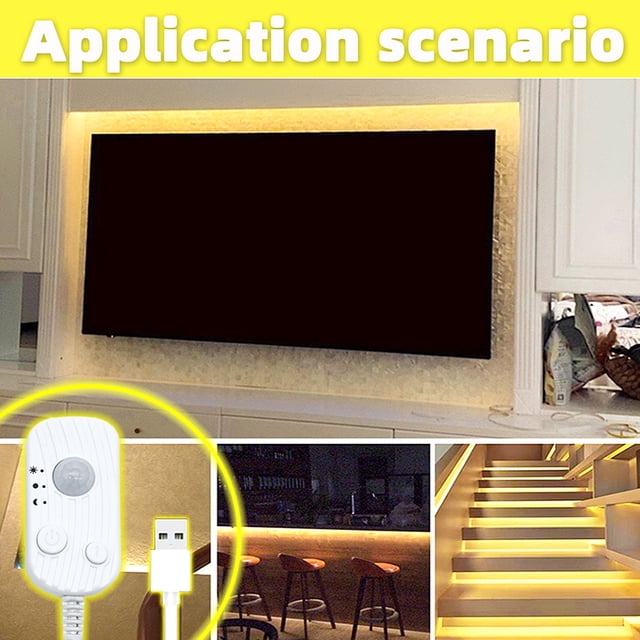 Strip Lights Infrared Motion Sensor Flexible 2W 3500K/6500K LED Tape Ribbon Lamp Festival Party Trimmable Screen Lighting Warm Light 1M