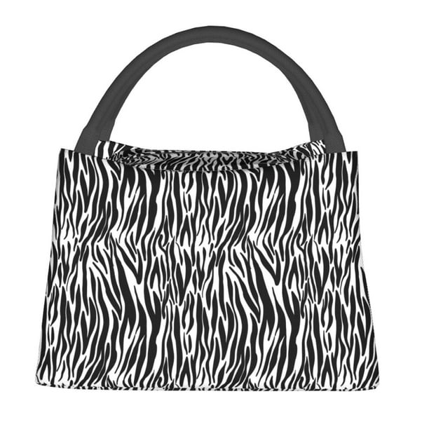 Fotbe Zebra Bolsa Térmica Portátil con Estampado, Bolsa de Entrega de Alimentos Aislada, Bolsa Reutilizable de Gran Capacidad para Comidas y Supermercado