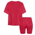 thumbnail image 6 of BVWKPCV Tween Girl Clothes 2 Piece Outfit Short-Sleeve Top +leggings Shorts Set Trendy Clothing Set Sizes 8-12 Years Red 7-8Y, 6 of 6