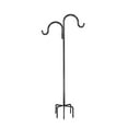 thumbnail image 2 of Metal Shepherd’s Hook, Double Arm Garden Stake, 76in Tall, 5-Prong Base, Outdoor Hanging for Plants, Lanterns, Bird Feeders, 2 of 9