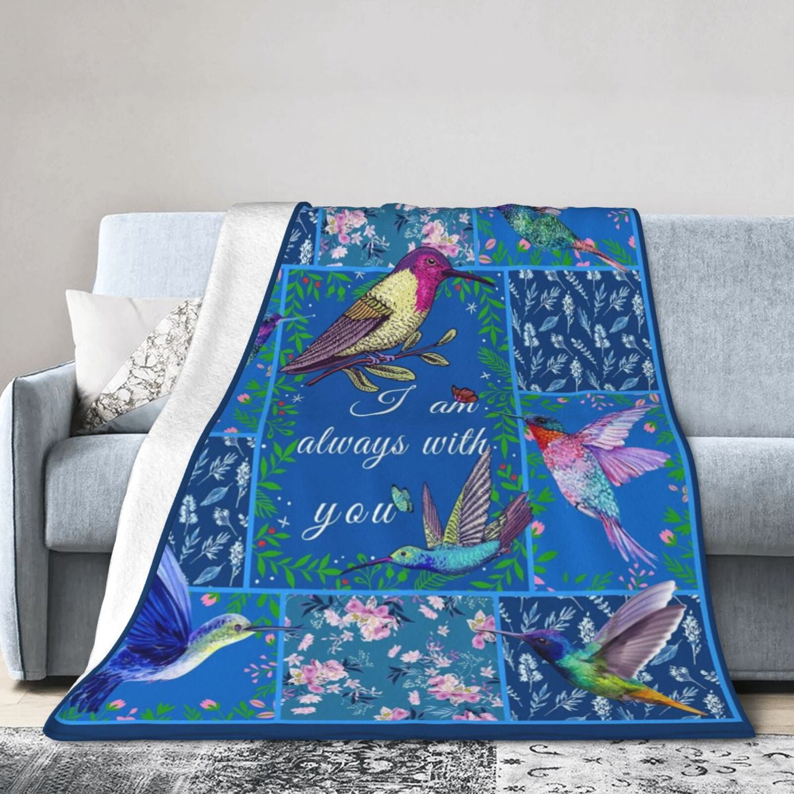 SPXUBZ Hummingbird Throw Blanket Soft Cozy Lightweight Throw Blankets