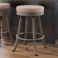 thumbnail image 3 of Amisco Logan 30.88" Fabric Swivel Bar Stool in Soft Pink/Matt Light Gray, 3 of 3