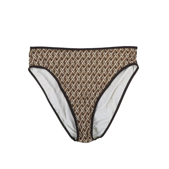 Michael Kors Women's High-Rise Bikini Bottoms Brown Multi S