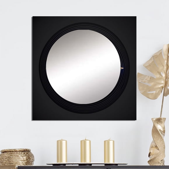 Designart « Happy Coincidence Spirituality Of Thought Art III » Miroir Mural Carré Géométrique Moderne Décor Mural Moderne - Grand Miroir de Salle de Bain Carré Multicolore - Art de Miroir Mural Carré Imprimé