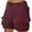 Wine, variant on Summer Trendy Shorts Women's Loose Solid Color Mini Pant Summer Beach Shorts Buttons Short Hot Pants Cargo Shorts,Brown L