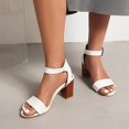 thumbnail image 3 of SACFOF Womens Heeled Sandals Shoes – 2.95 Inch Chunky Block Heeled Sandals | Clear Sandals, Open Toe Dressy Short Heels with Ankle Strap for Wedding, Prom & Party, 3 of 6