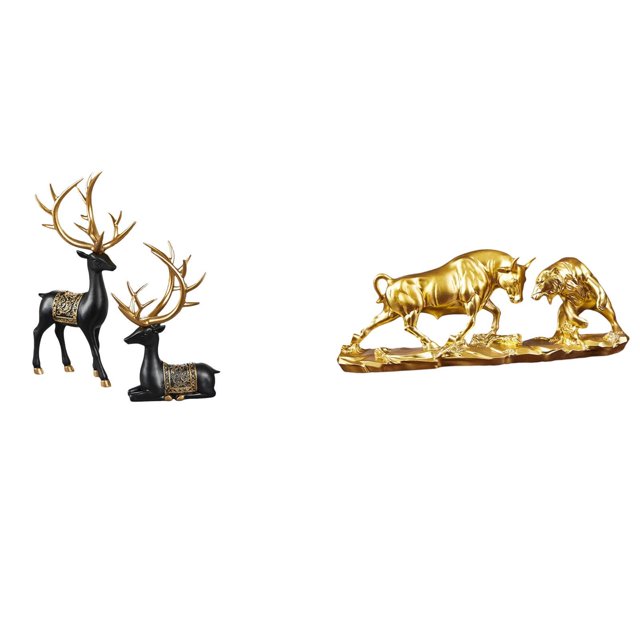 Escultura de resina de reno, alce, , ganado, estatuilla, estatua de animal china moderna, colección para mesa, escritorio, boda, regalo de inaugur