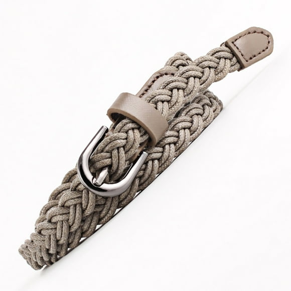 Classic Belt for Women Braided Rope Style with Pin Buckle Fashion Accessory for Dress and Pants Hand Crafted Timeless Leather- Belt