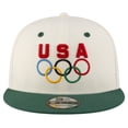 thumbnail image 2 of Men's New Era Cream/Hunter Green Team USA Chrome 9FIFTY Snapback Hat, 2 of 5