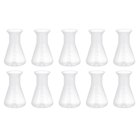 KAKOWELY Lab Flask Plastic 10Pcs For Chemical Experiments By Students 3.14X1.97X1.97in