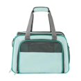 thumbnail image 3 of Bolsa de transporte para mascotas, transpirable, plegable, para viajes al aire libre, para perros y gatos, bolso de mano portátil, suministros de transporte para mascotas, gris, 3 of 5