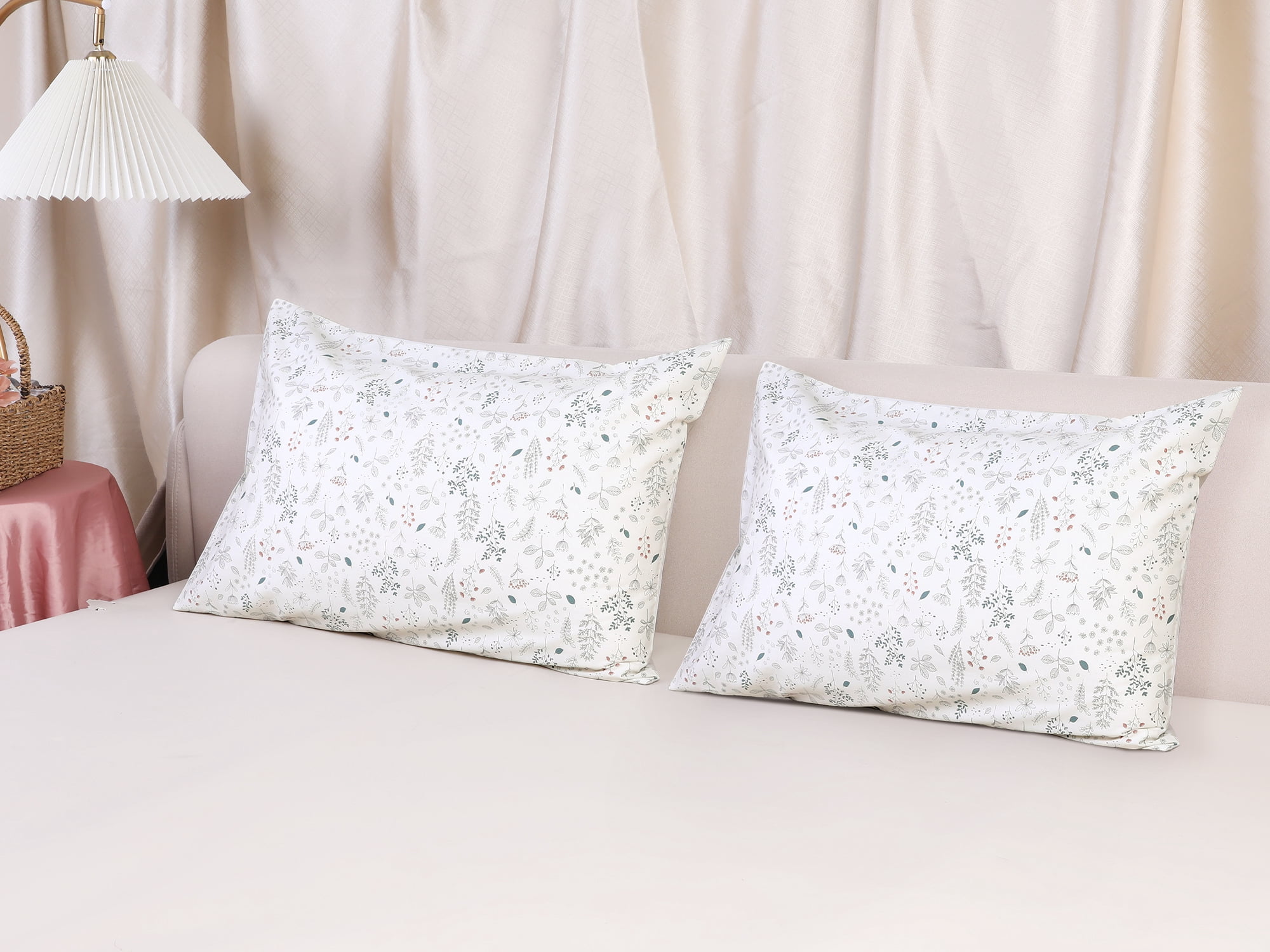Unique Bargains Pillowcase Soft Floral Pillow Cases with Envelope Closure Queen Gray