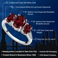 thumbnail image 2 of Gem Stone King 10K White Gold Red Rhodolite Garnet and White Lab Grown Diamond 3 Stone Engagement Ring for Women (2.39 Cttw, Gemstone Birthstone, Available in Size 5, 6, 7, 8, 9), 2 of 6