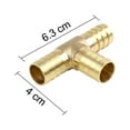 thumbnail image 2 of 16mm Hose Barbed Brass 3 Way Connector Tee Thread Joiner Adapter for Fuel Air Water Gas Oil Pipe, 2 of 4
