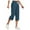 Dark Blue, variant on Utoimkio Black Yoga Pants Capri for Women Women's Drawstring Large Solid Color Casual Versatile Loose Cropped Pants