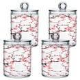 thumbnail image 2 of Clear Storage Jar 2.75x 4.13 Inches One Sizex2 Cotton Swabs Cans Translucent Plasticental Floss Cans Cotton Pads Cans Bathroom Canisters Pink Cherry Blossom, 2 of 7