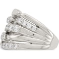 thumbnail image 3 of Sterling Silver Cz Fancy Band (Size 6) Made In Thailand qr6973-6, 3 of 5