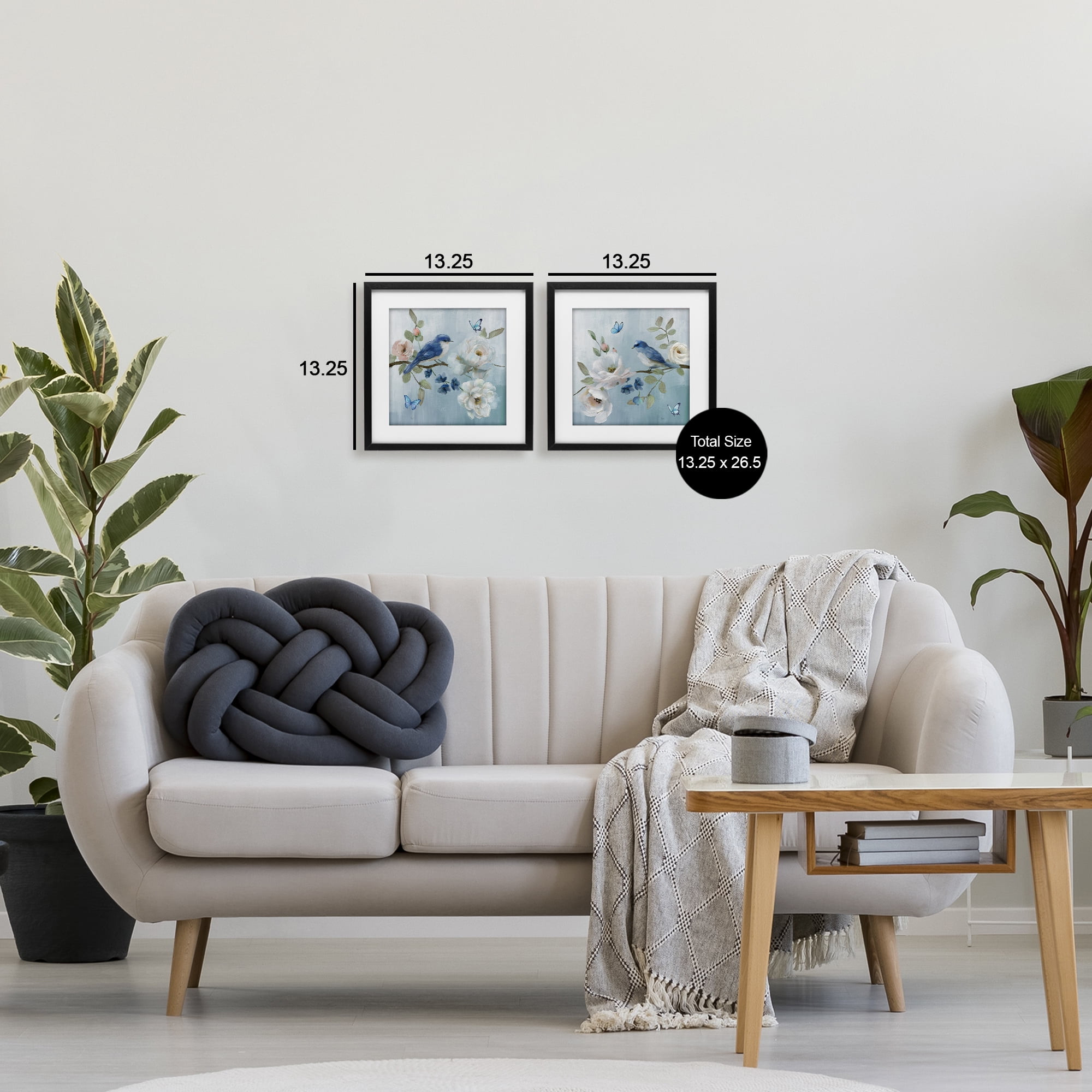 Stupell Industries Nature's Tranquility Florals 2 Piece Black Framed Print Under Glass Set, design by Nan