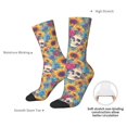thumbnail image 4 of Sigee colorful Skull sunflower for Contrast Design Soft Moisture-Wicking Socks Crew Casual Athletic Stretchy Loose Middle Tube Socks, 4 of 6
