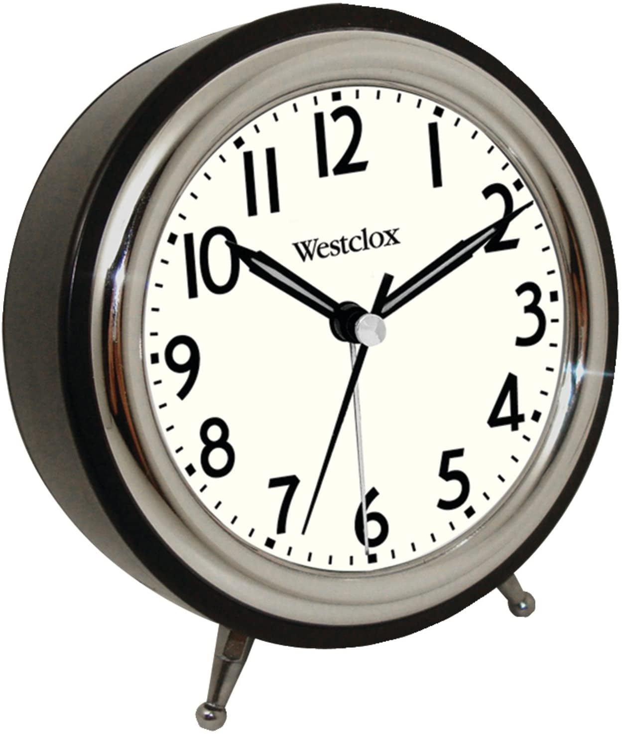 WESTCLOX NYL75032, Classic Retro Alarm Clock with Chrome Bezel
