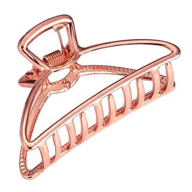 Clip de mandíbula de garra de pelo de aleación de metal grande para mujeres y niñas - Abrazadera fuerte, pasador antideslizante para el cabel Triángulo de oro rosa Soledad Pinza de pelo para mujer