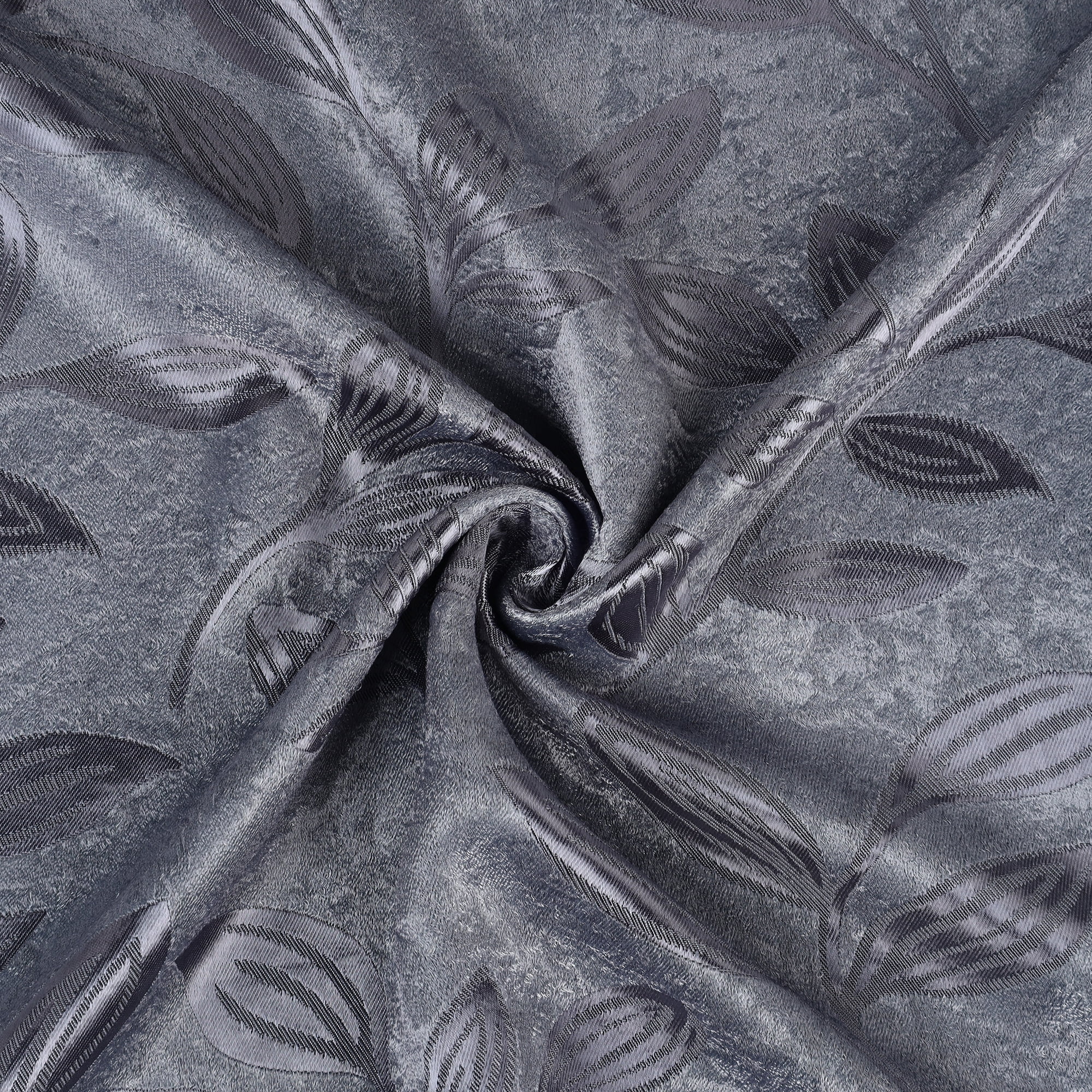 Superior Blackout Leaves Curtains Set of 2, Light Filtering Grommet Curtain Panel Set, Charcoal, 52"W x 72"L