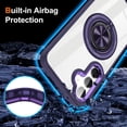 thumbnail image 7 of Allytech Crystal Clear Case for Samsung Galaxy S24 Plus with 360° Rotatable Ring Holder Kickstand, [Compatible with MagSafe] Soft Bumper + Hard PC Hybrid Protective [Non-Yellowing] Case, Purple, 7 of 7