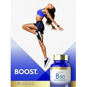 Vitamin B50 Complex | 180 Caplets | Vegetarian, Non-GMO, Gluten Free | by Carlyle