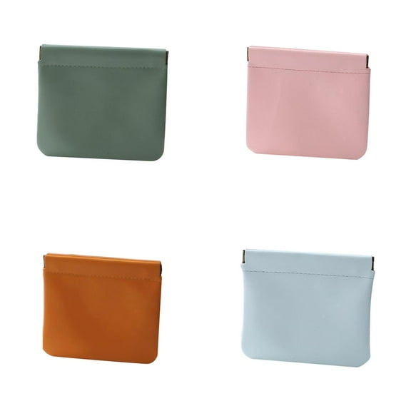 4PCS Pocket Cosmetic Bag, Squeeze Makeup Bag, Pocket Cosmetic Bag Waterproof Leather No Zipper Self-Closing Portable Travel Makeup Pouch