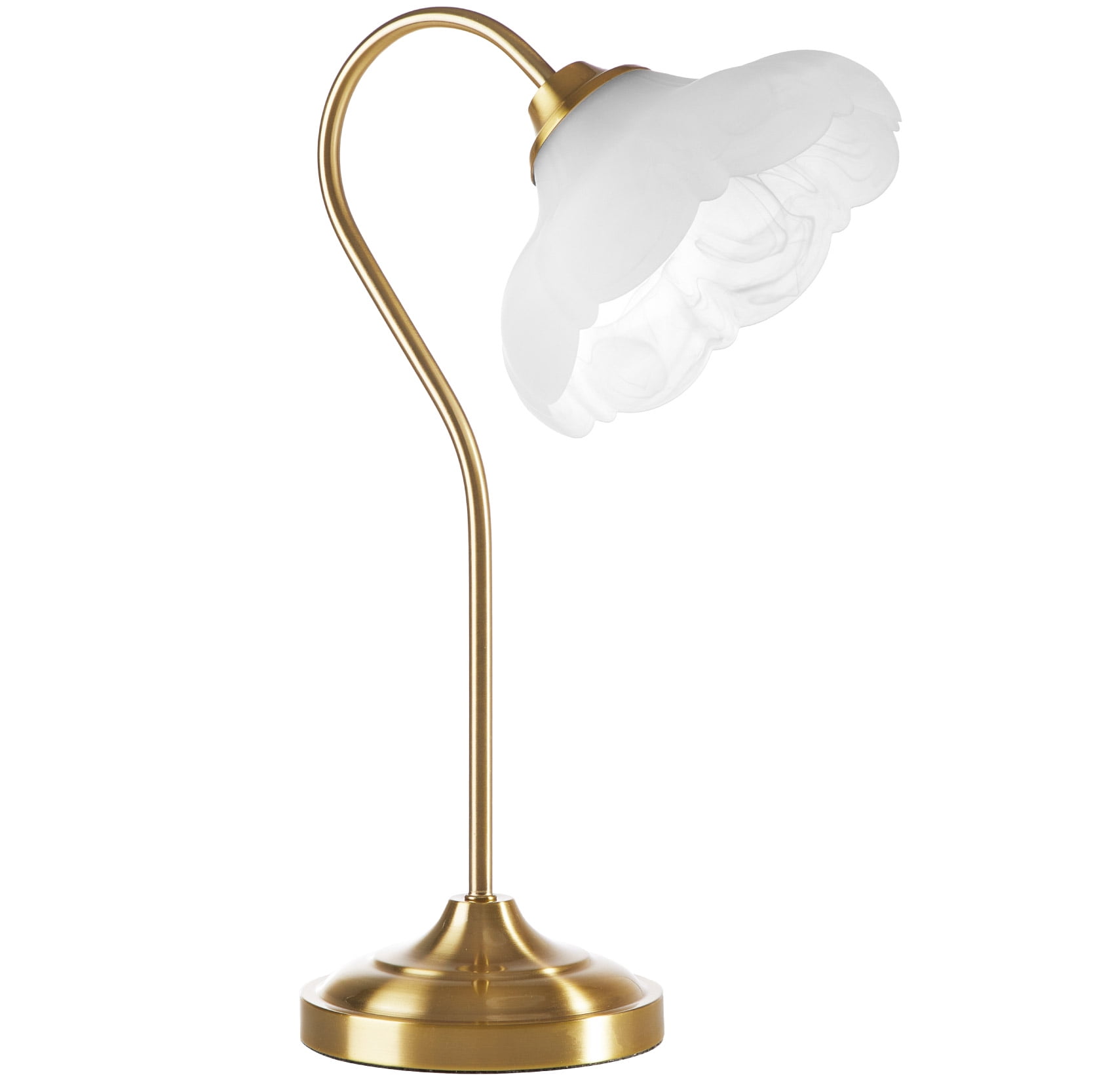 Beautiful by Drew Barrymore 19" Gold Metal Table Lamp with Glass Petal Shade