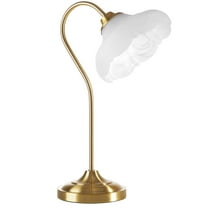 Beautiful by Drew Barrymore 19" Gold Metal Table Lamp with Glass Petal Shade