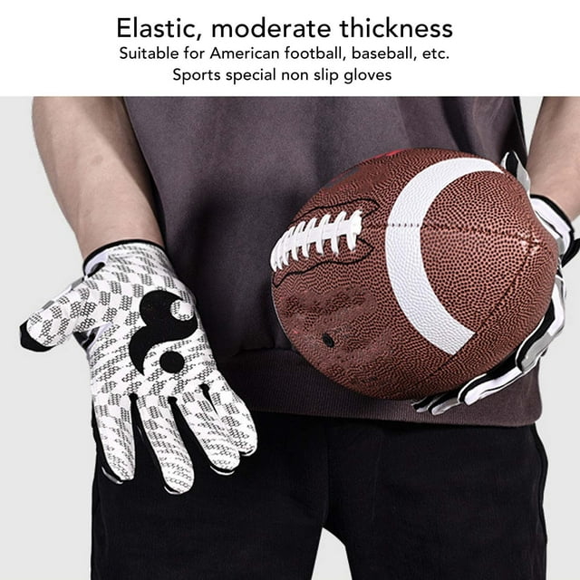 Sports Gloves,Breathable Adjustable Silicone Full Finger Sports Gloves for Football Rugb Baseball