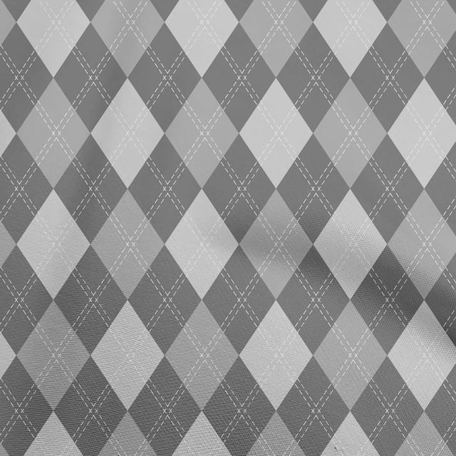 oneOone Georgette Viscose Gray Fabric Check Craft Projects Decor Fabric Printed By The Yard 42 Inch Wide